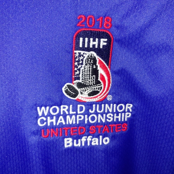 Nike NHL NWT 2018 World Junior Blue Windbreaker - Picture 2 of 6